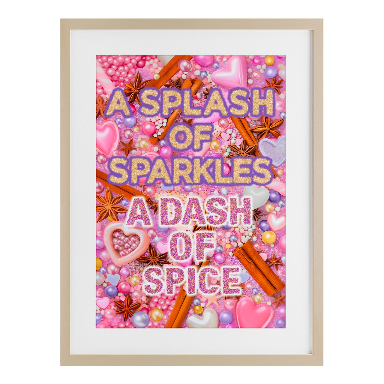 Stupell Industries Splash of Sparkle Dash Of Spice Framed Print Under Glass, design by Jess Stempel